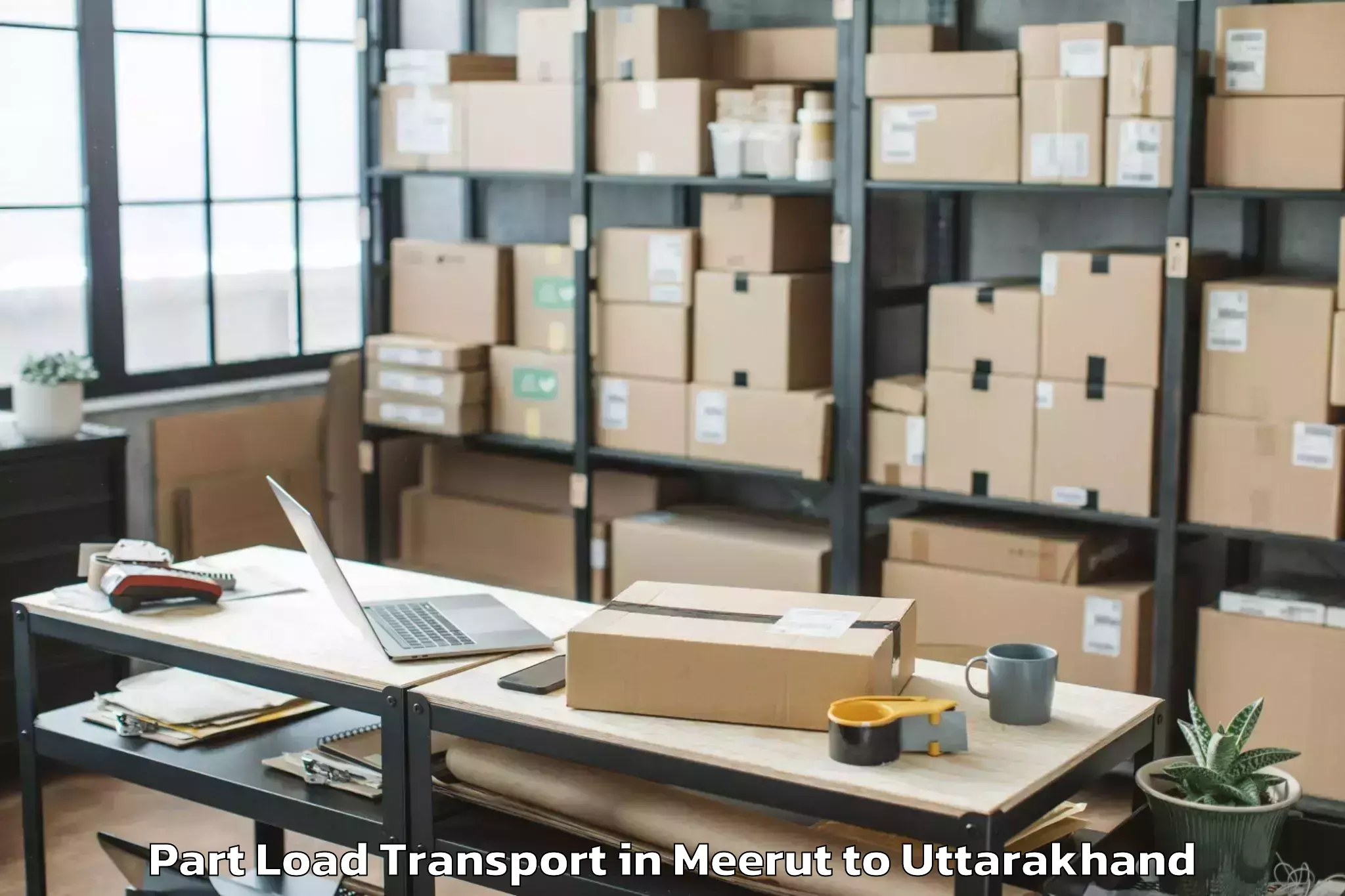 Book Meerut to Ghansali Part Load Transport Online